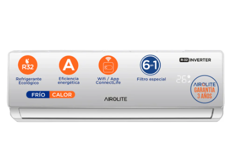 AIRE ACONDICIONADO SPLIT MURO FRÍO-CALOR 18000 BTU INV AIROLITE